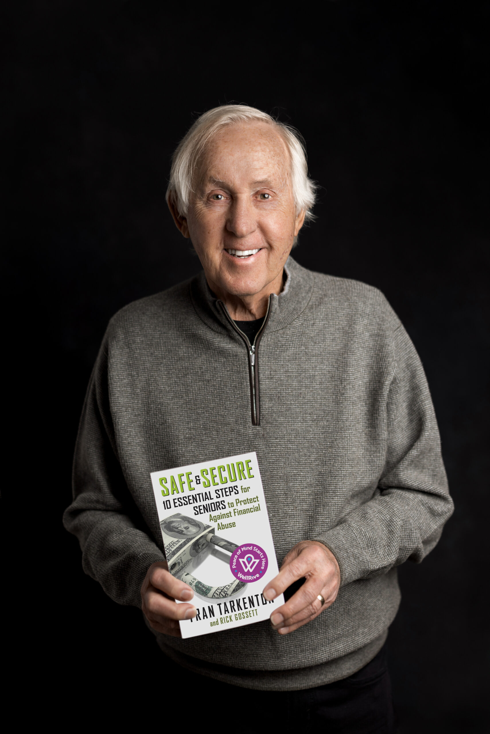Fran Tarkenton with his book safe and secure