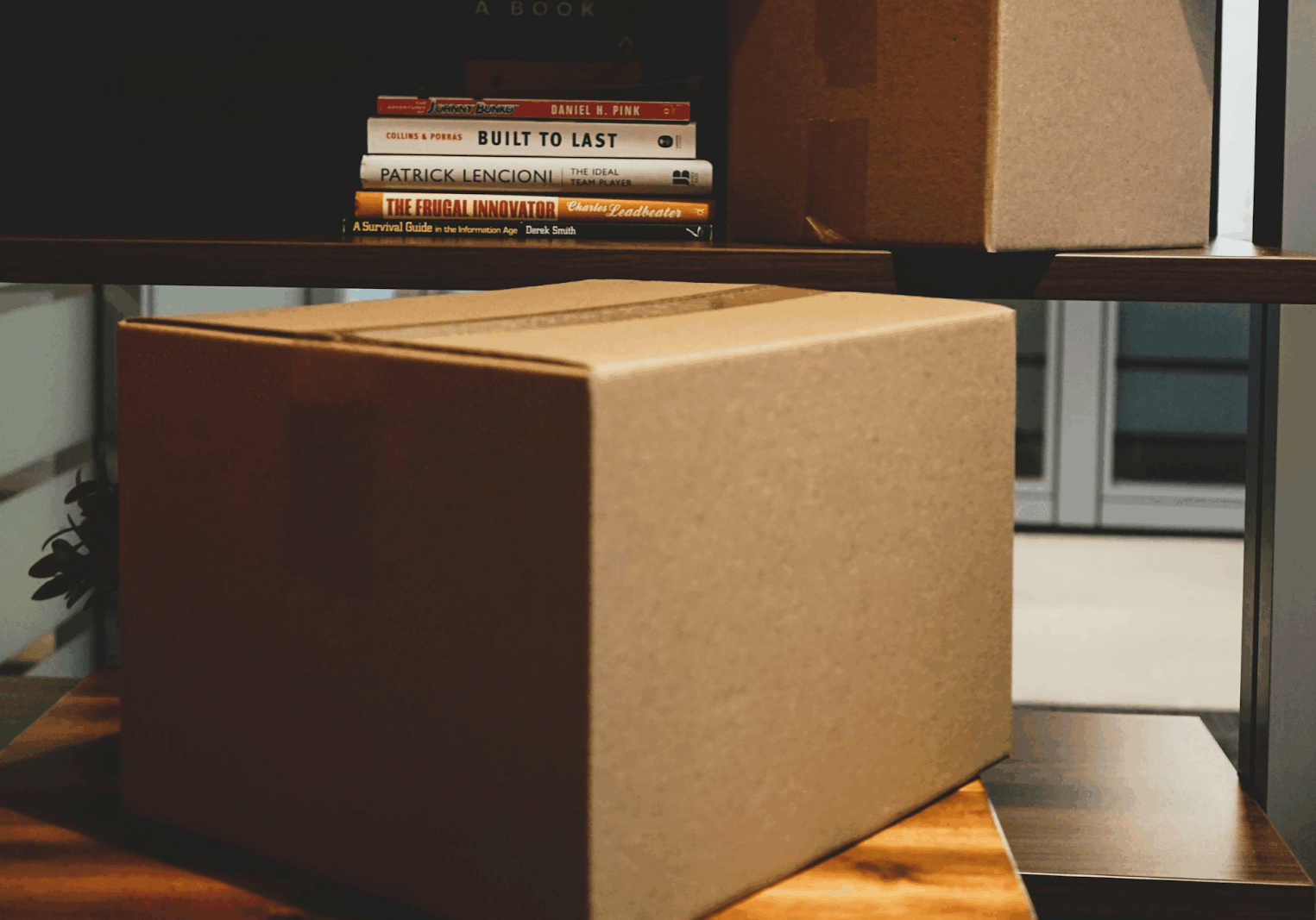 taped up moving boxes